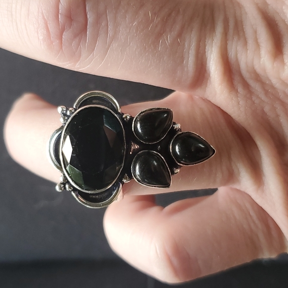 New Black Onyx 925 Silver Ring. - Picture 14 of 16